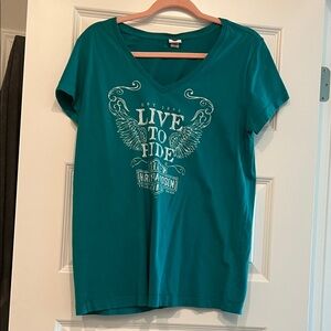 Harley-Davidson Teal Live to Ride Tee